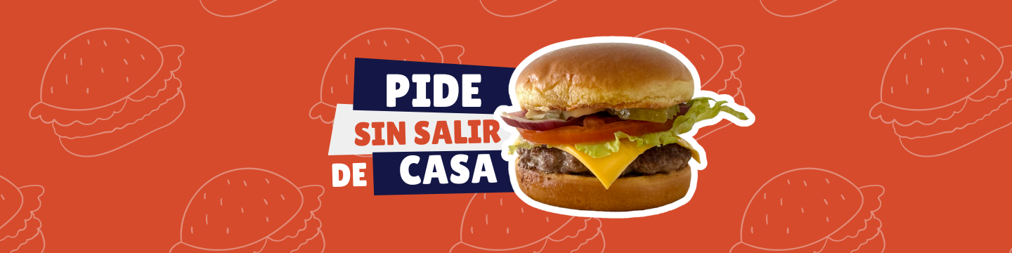 banner horizontal sandwich clásico color café y anaranjado